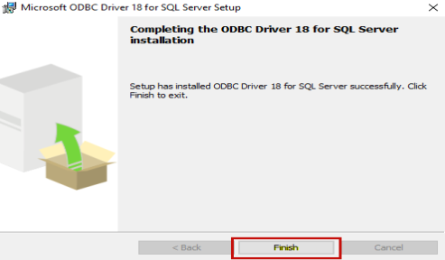 location of finish option on the dialog